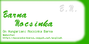 barna mocsinka business card